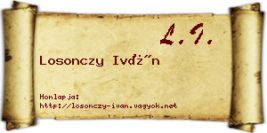Losonczy Iván névjegykártya