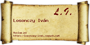 Losonczy Iván névjegykártya